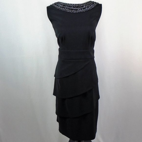 connected apparel Dresses & Skirts - Connected Black Jewel Neck Sleeveless Dress NWT!